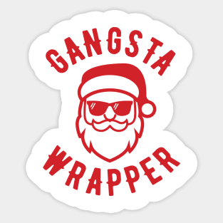 Gangsta Wrapper Christmas Santa Sticker